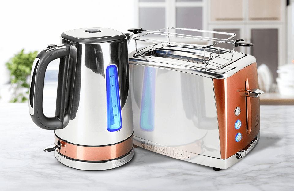 kettle toaster tea coffee sugar set