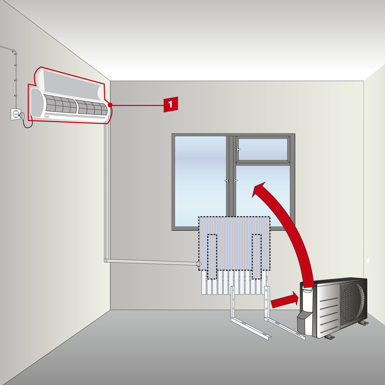 Установка кондиционера 7000-9000 BTU(кронштейн оплачивается отдельно) после  доставки - Москва